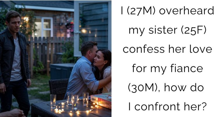 I (27M) overheard my sister (25F) confess her love for my fiance (30M), how do I confront her?