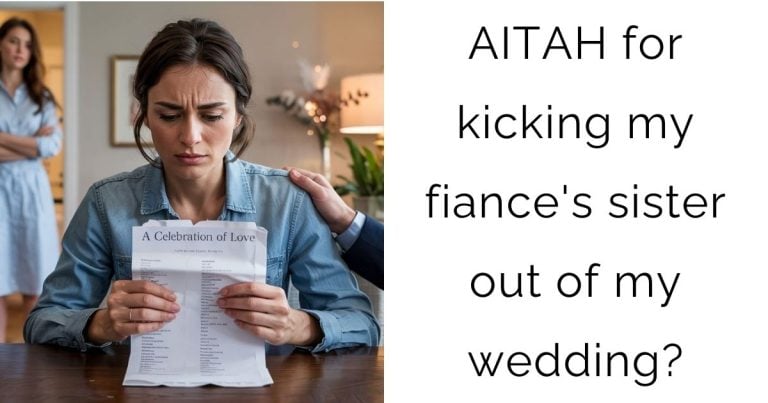 AITAH for kicking my fiance’s sister out of my wedding?