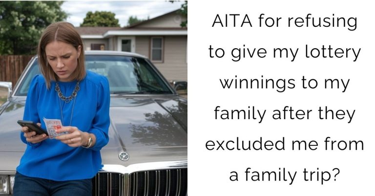 AITA for refusing to give my lottery winnings to my family after they excluded me from a family trip?