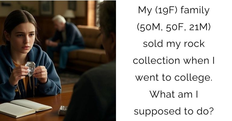 My (19F) family (50M, 50F, 21M) sold my rock collection when I went to college. What am I supposed to do?