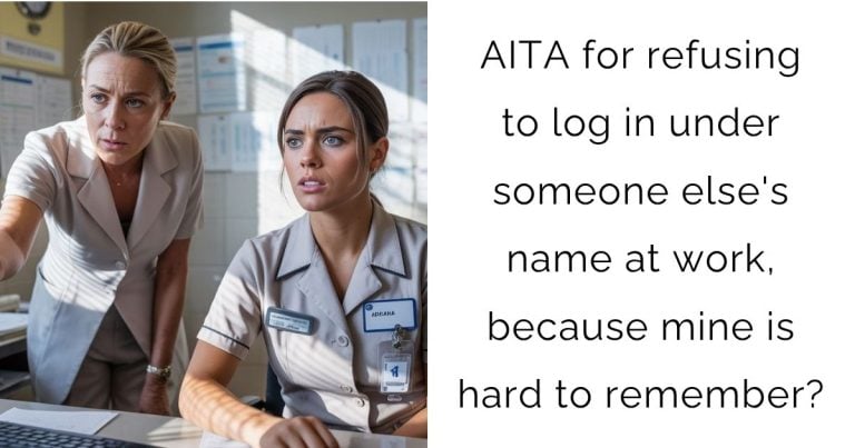 AITA for refusing to log in under someone else’s name at work, because mine is hard to remember?