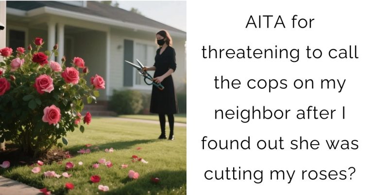 AITA for threatening to call the cops on my neighbor after I found out she was cutting my roses?