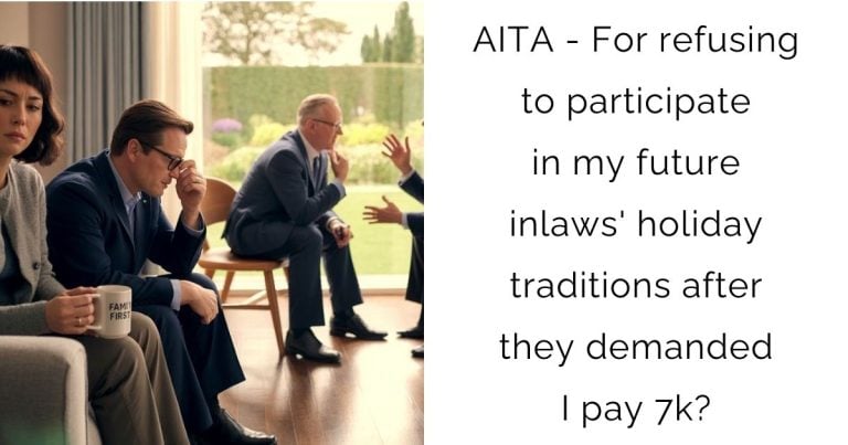 AITA – For refusing to participate in my future inlaws’ holiday traditions after they demanded I pay 7k?