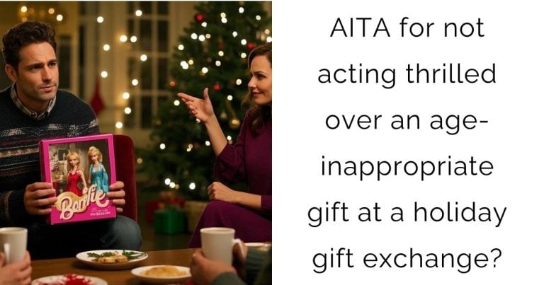 AITA for not acting thrilled over an age-inappropriate gift at a holiday gift exchange?