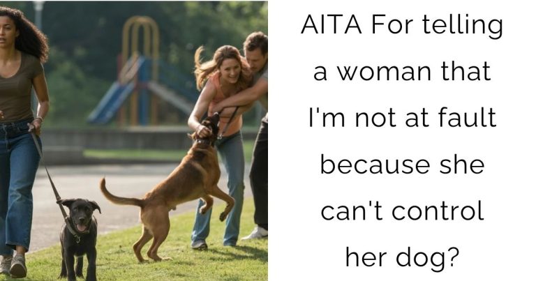 AITA For telling a woman that I’m not at fault because she can’t control her dog?