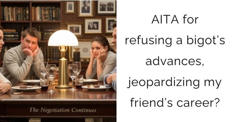 AITA For Refusing a Bigot’s Advances, Jeopardizing My Friend’s Career?