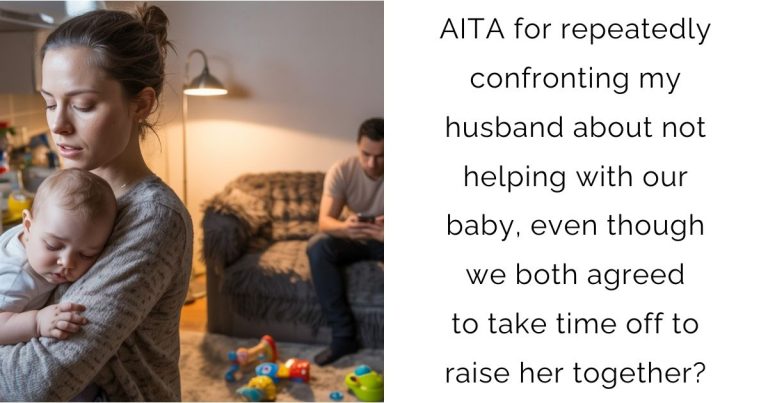 AITA for repeatedly confronting my husband about not helping with our baby, even though we both agreed to take time off to raise her together?