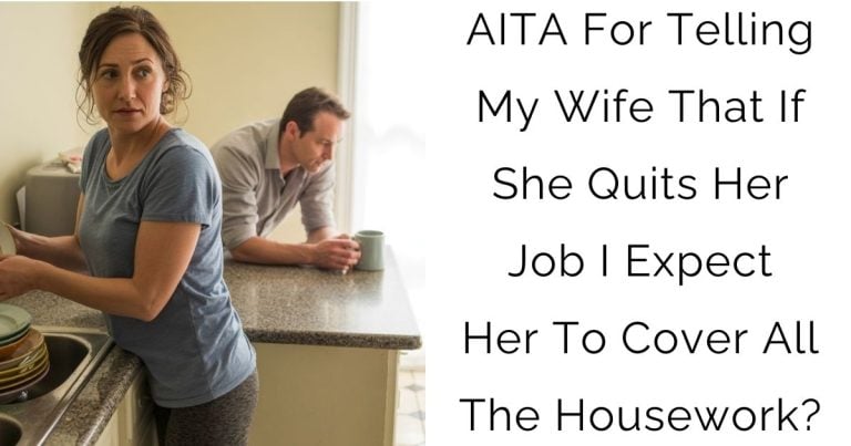 AITA For Telling My Wife That If She Quits Her Job I Expect Her To Cover All The Housework?
