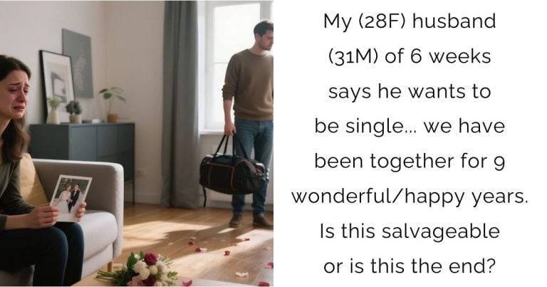 My (28F) husband (31M) of 6 weeks says he wants to be single… we have been together for 9 wonderful/happy years. Is this salvageable or is this the end?
