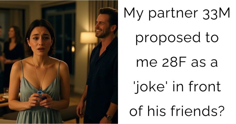 My partner 33M proposed to me 28F as a ‘joke’ in front of his friends?