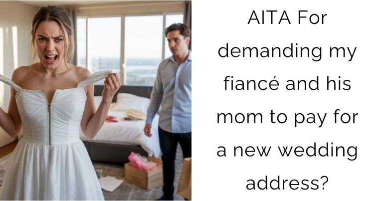 AITA For demanding my fiancé and his mom to pay for a new wedding address?
