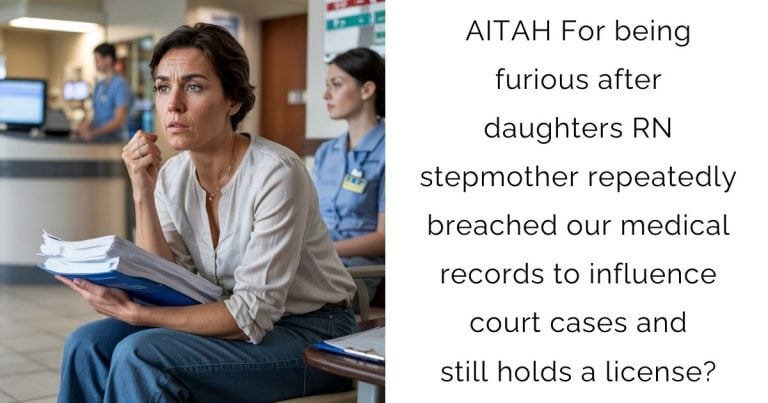 AITAH For being furious after daughters RN stepmother repeatedly breached our medical records to influence court cases and still holds a license?