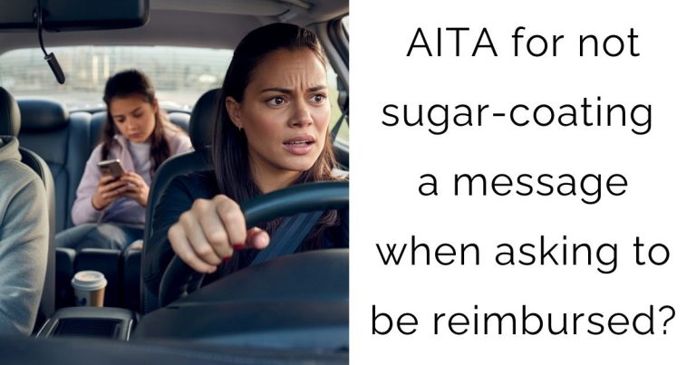 AITA for not sugar-coating a message when asking to be reimbursed?