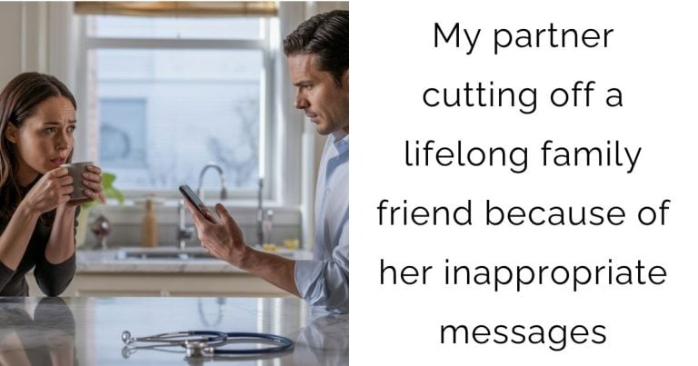 My partner cutting off a lifelong family friend because of her inappropriate messages
