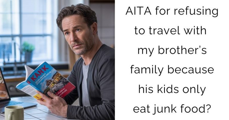 AITA for refusing to travel with my brother’s family because his kids only eat junk food?