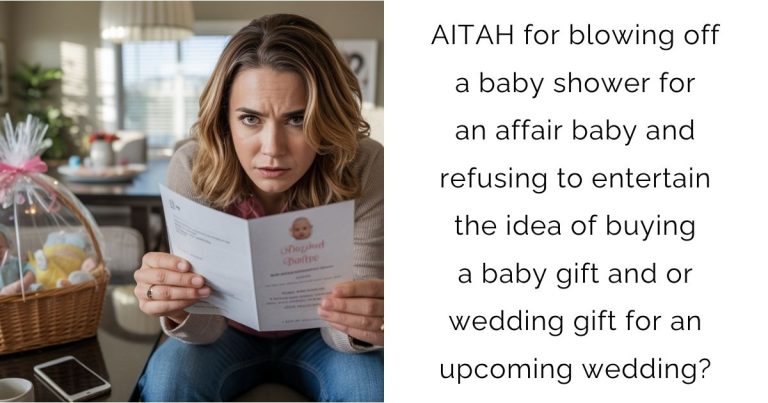 AITAH for blowing off a baby shower for an affair baby and refusing to entertain the idea of buying a baby gift and or wedding gift for an upcoming wedding?