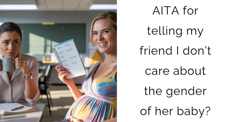 AITA for telling my friend I don’t care about the gender of her baby?