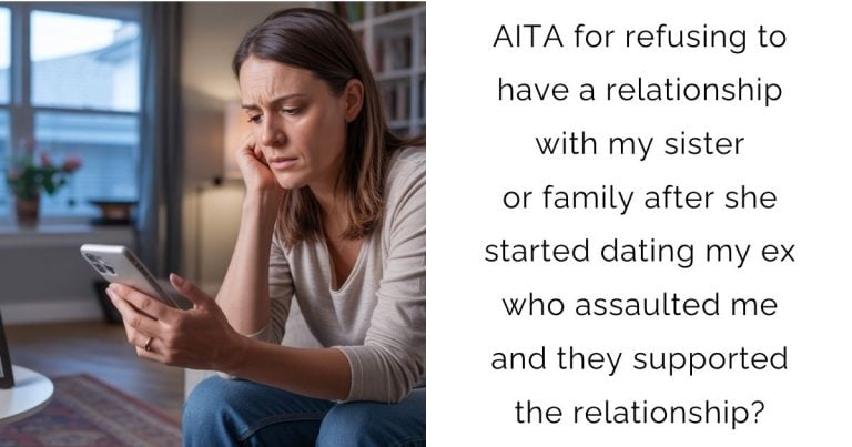 AITA for refusing to have a relationship with my sister or family after she started dating my ex who assaulted me and they supported the relationship?