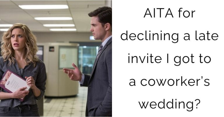 AITA for declining a late invite I got to a coworker’s wedding?