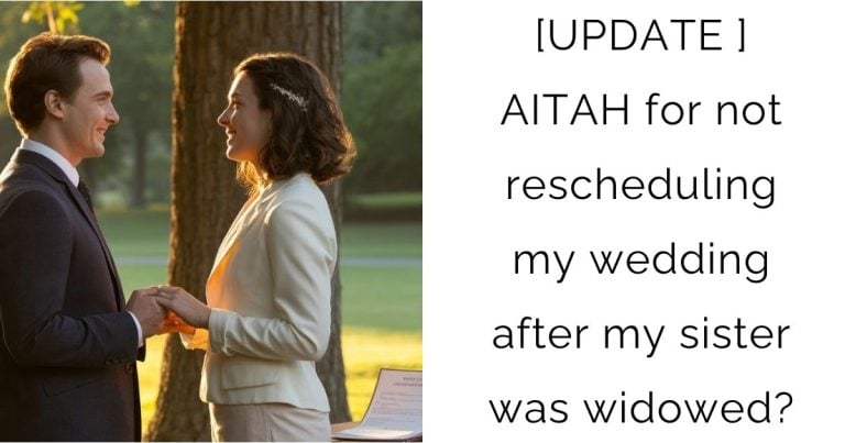 [UPDATE] AITAH for not rescheduling my wedding after my sister was widowed?