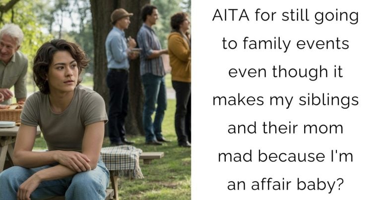 AITA for still going to family events even though it makes my siblings and their mom mad because I’m an affair baby?