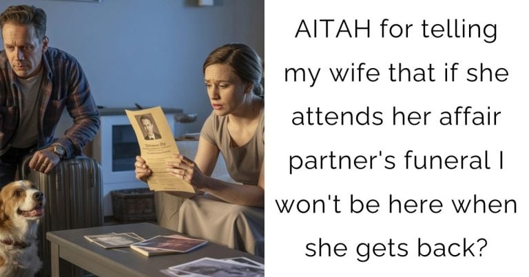 AITAH for telling my wife that if she attends her affair partner’s funeral I won’t be here when she gets back?