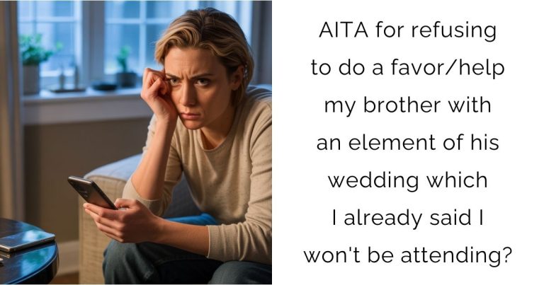 AITA for refusing to do a favor/help my brother with an element of his wedding which I already said I won’t be attending?