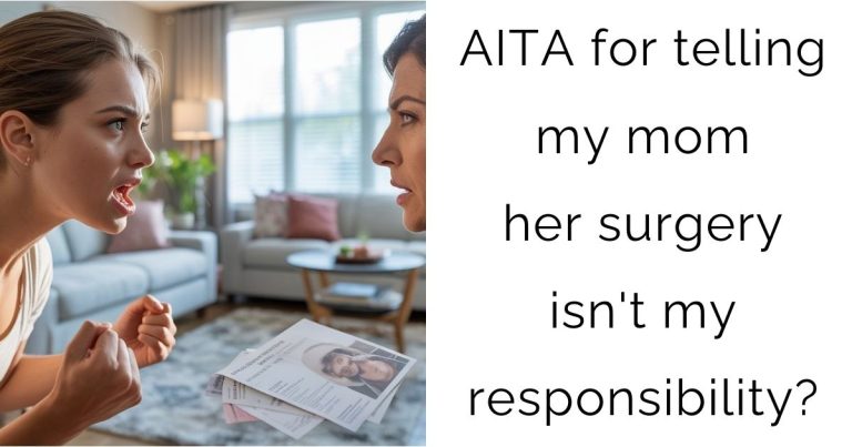 AITA for telling my mom her surgery isn’t my responsibility?