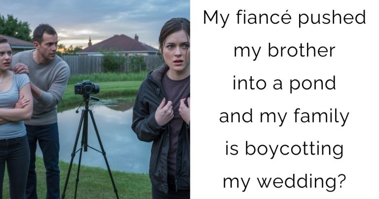 My fiancé pushed my brother into a pond and my family is boycotting my wedding?