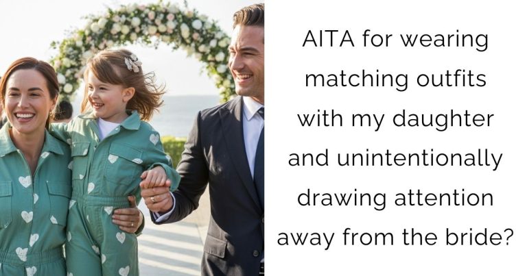 AITA for wearing matching outfits with my daughter and unintentionally drawing attention away from the bride?