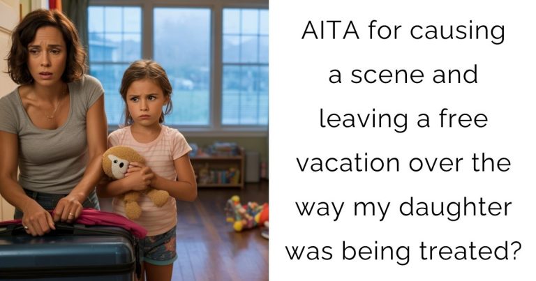 AITA for causing a scene and leaving a free vacation over the way my daughter was being treated?