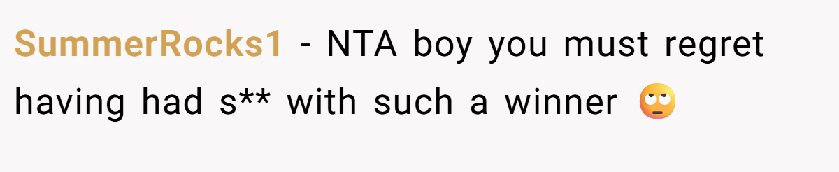SummerRocks1 − NTA boy you must regret having had s** with such a winner 🙄