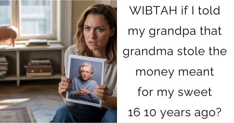 WIBTAH if I told my grandpa that grandma stole the money meant for my sweet 16 10 years ago?