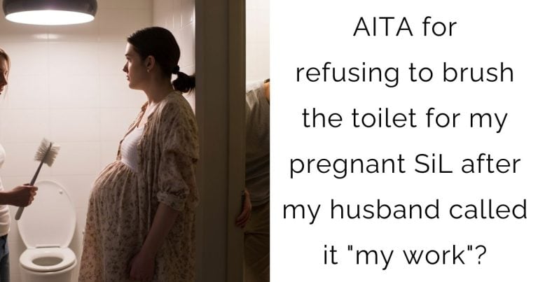 AITA for refusing to brush the toilet for my pregnant SiL after my husband called it “my work”?