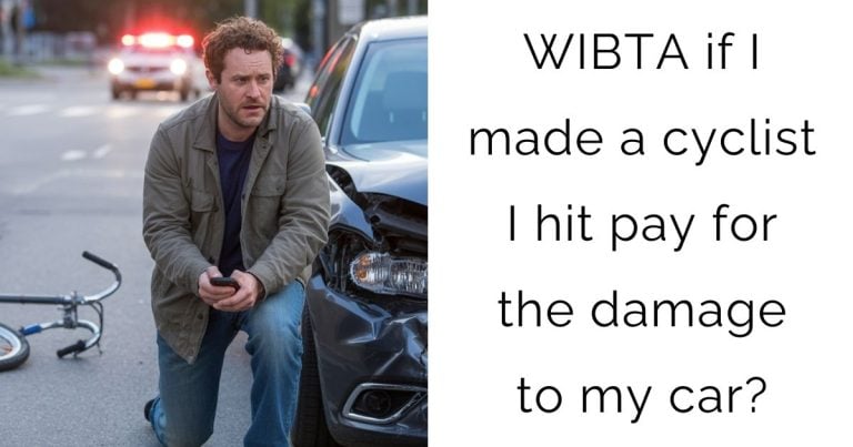 WIBTA if I made a cyclist I hit pay for the damage to my car?