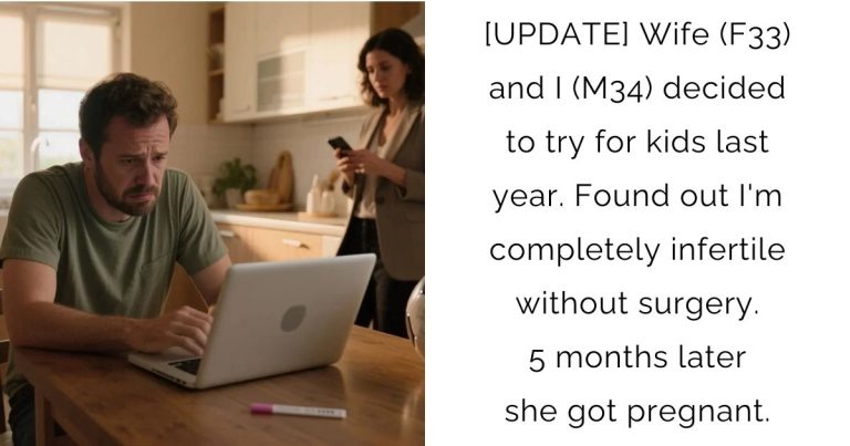 [UPDATE] Wife (F33) and I (M34) decided to try for kids last year. Found out I’m completely infertile without surgery. 5 months later she got pregnant.