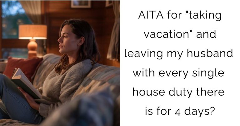 AITA for “taking vacation” and leaving my husband with every single house duty there is for 4 days?