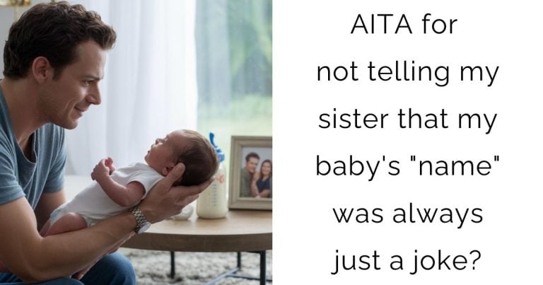 AITA for not telling my sister that my baby’s “name” was always just a joke?