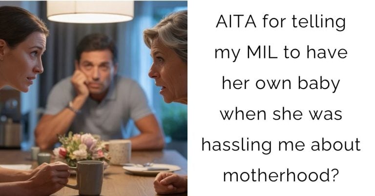 AITA for telling my MIL to have her own baby when she was hassling me about motherhood?