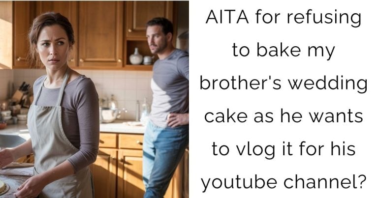 AITA for refusing to bake my brother’s wedding cake as he wants to vlog it for his youtube channel?