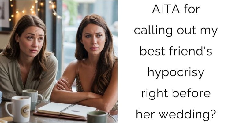 AITA for calling out my best friend’s hypocrisy right before her wedding?