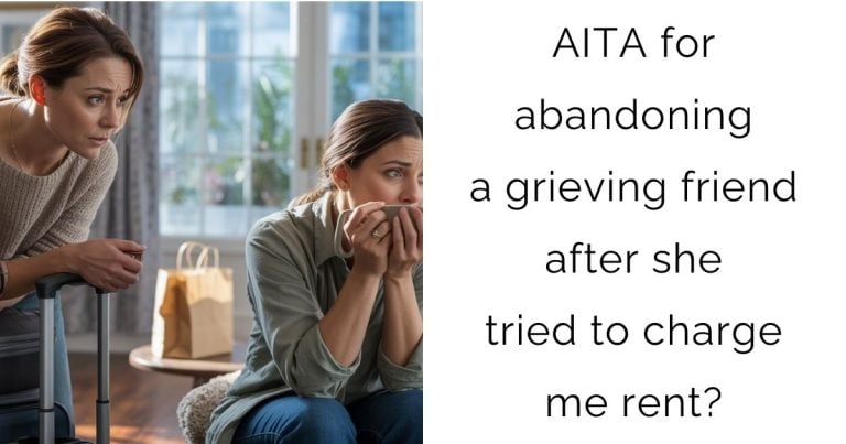 AITA for abandoning a grieving friend after she tried to charge me rent?