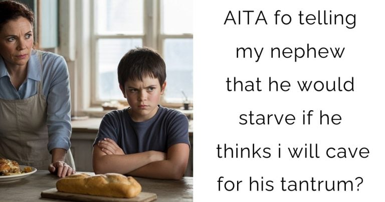AITA fo telling my nephew that he would starve if he thinks i will cave for his tantrum?