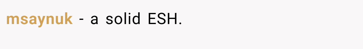 msaynuk − a solid ESH.