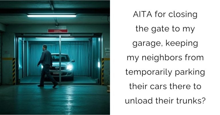AITA for closing the gate to my garage, keeping my neighbors from temporarily parking their cars there to unload their trunks?