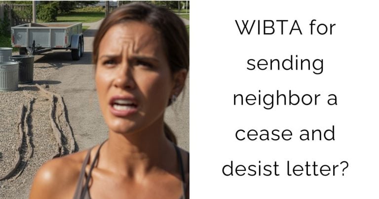 WIBTA for sending neighbor a cease and desist letter?