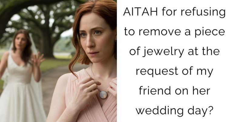 AITAH for refusing to remove a piece of jewelry at the request of my friend on her wedding day?