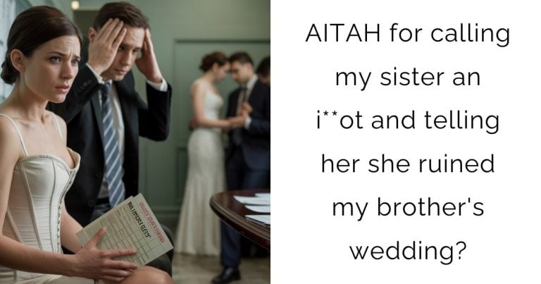 AITAH for calling my sister an i**ot and telling her she ruined my brother’s wedding?