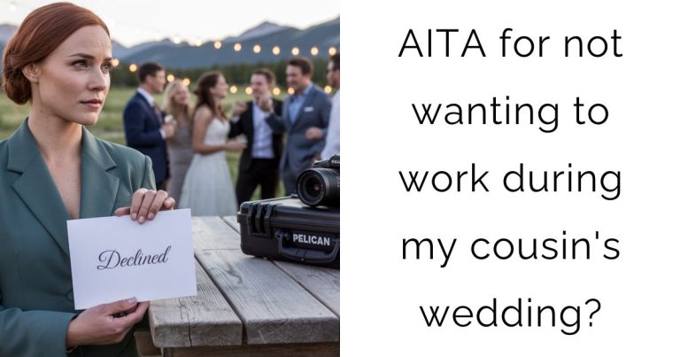 AITA for not wanting to work during my cousin’s wedding?