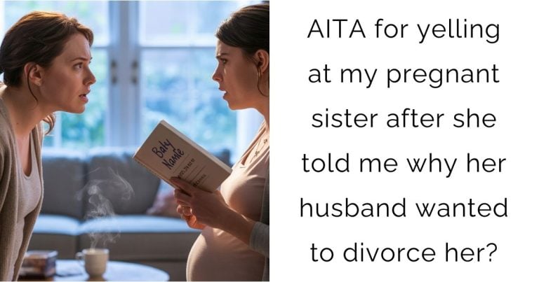 AITA for yelling at my pregnant sister after she told me why her husband wanted to divorce her?
